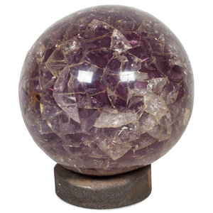 Appraisal: A Large Spherical Amethyst Table Ornament on a circular base