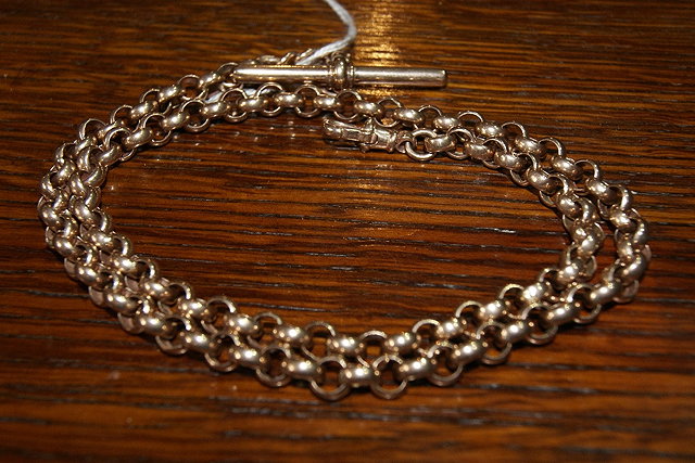 Appraisal: ct gold watch chainof link form with 'T' bar grams