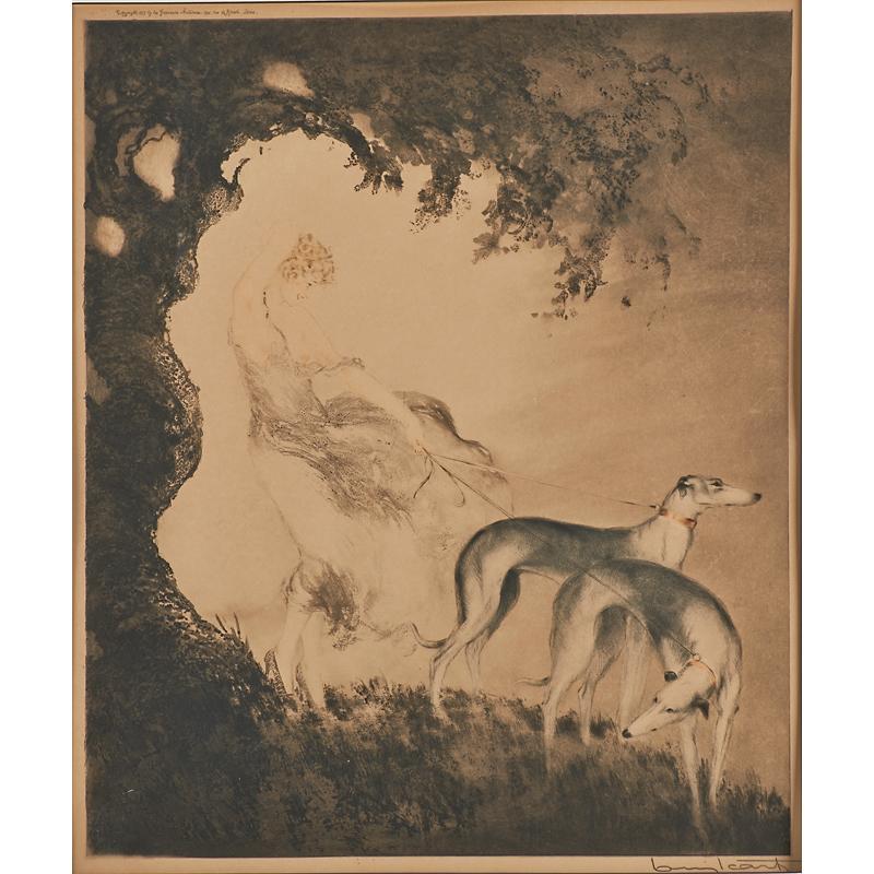 Appraisal: LOUIS ICART French - Etching on paper Gust of Wind