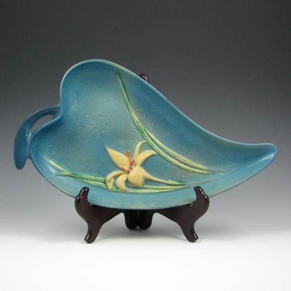 Appraisal: Roseville Zephyr Lily - tray in blue Marked Roseville USA