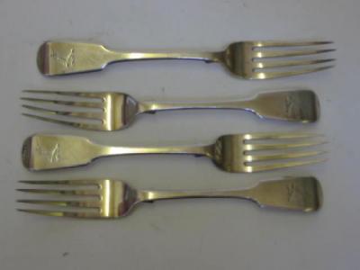 Appraisal: A SET OF FOUR WILLIAM IV DESSERT FORKS maker's mark