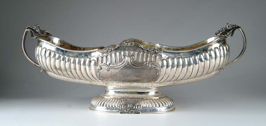 Appraisal: STERLING SILVER CENTERPIECE Huge sterling center bowl has ribbed design