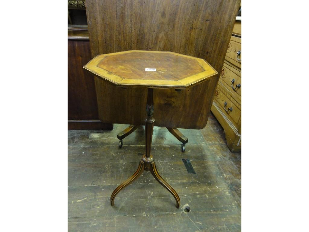 Appraisal: A Georgian satin wood tilt top occasional wine table the