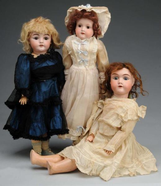 Appraisal: Lot of German Bisque Dolls Description Ca Bisque socket head