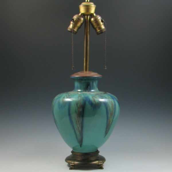 Appraisal: Roseville Factory Lamp unmarked vase is in mint condition hardware