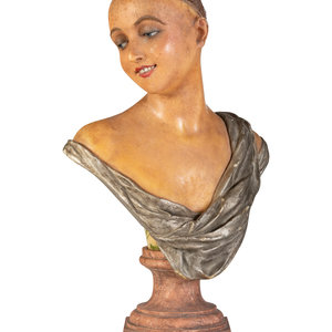 Appraisal: A Pierre Imans Wax Mannequin Bust French Circa s marked