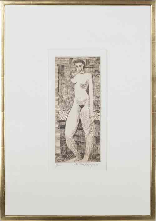 Appraisal: Milton Avery - drypoint of a young nude girl signed