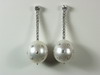 Appraisal: EARRINGS - K WHITE GOLD PEARL AND DIAMOND DROP EARRINGS