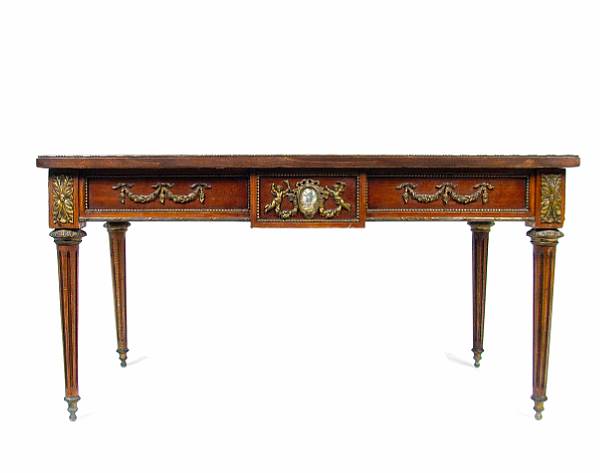 Appraisal: A Louis XVI style bronze mounted low table height in