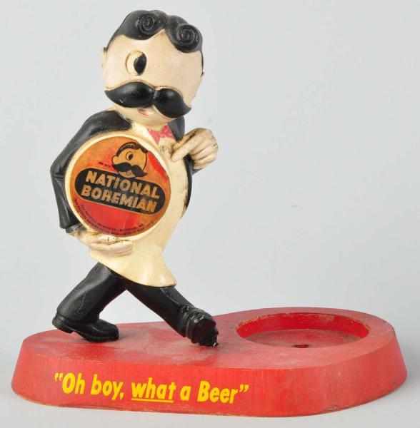 Appraisal: National Bohemian Beer Advertising Figure s Rubberoid and wood Condition