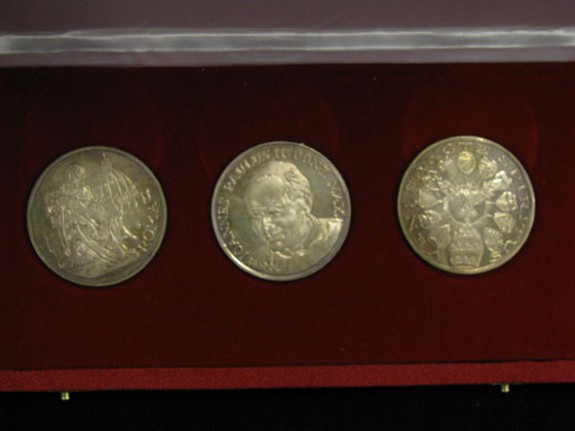 Appraisal: Pc Silver Medal Set Italian one sided in presentation case