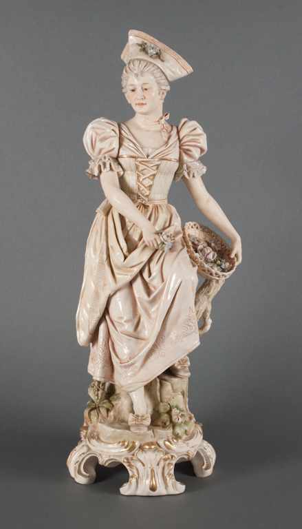 Appraisal: Austrian porcelain figure of female flower gatherer late th century