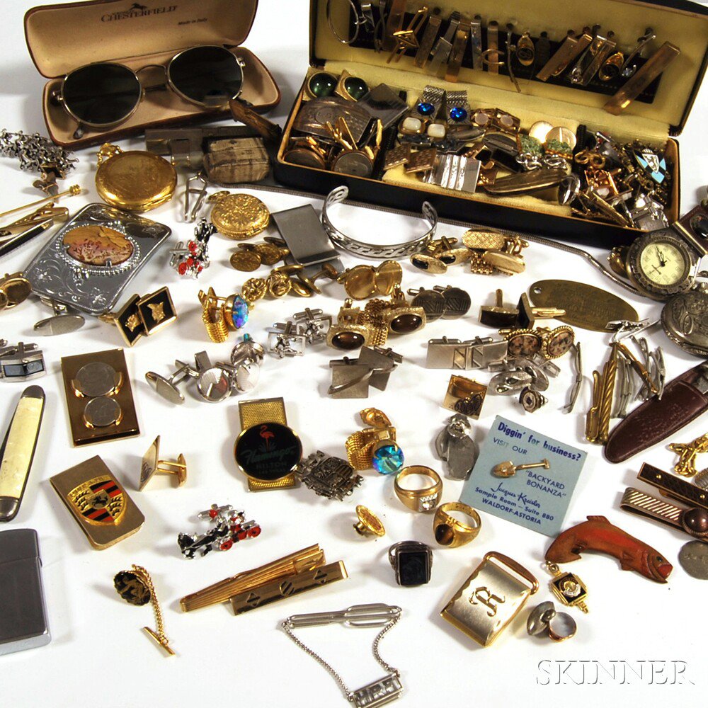 Appraisal: Large Collection of Gentleman's Jewelry including cuff links money clips