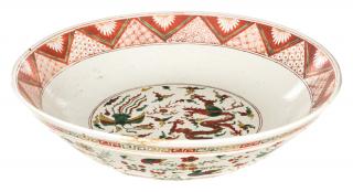 Appraisal: A LARGE CHINESE BOWL WITH A DRAGON AND PHOENIX A