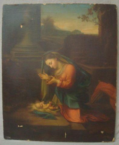 Appraisal: Unsigned Old Master O C of Madonna and Child Possibly