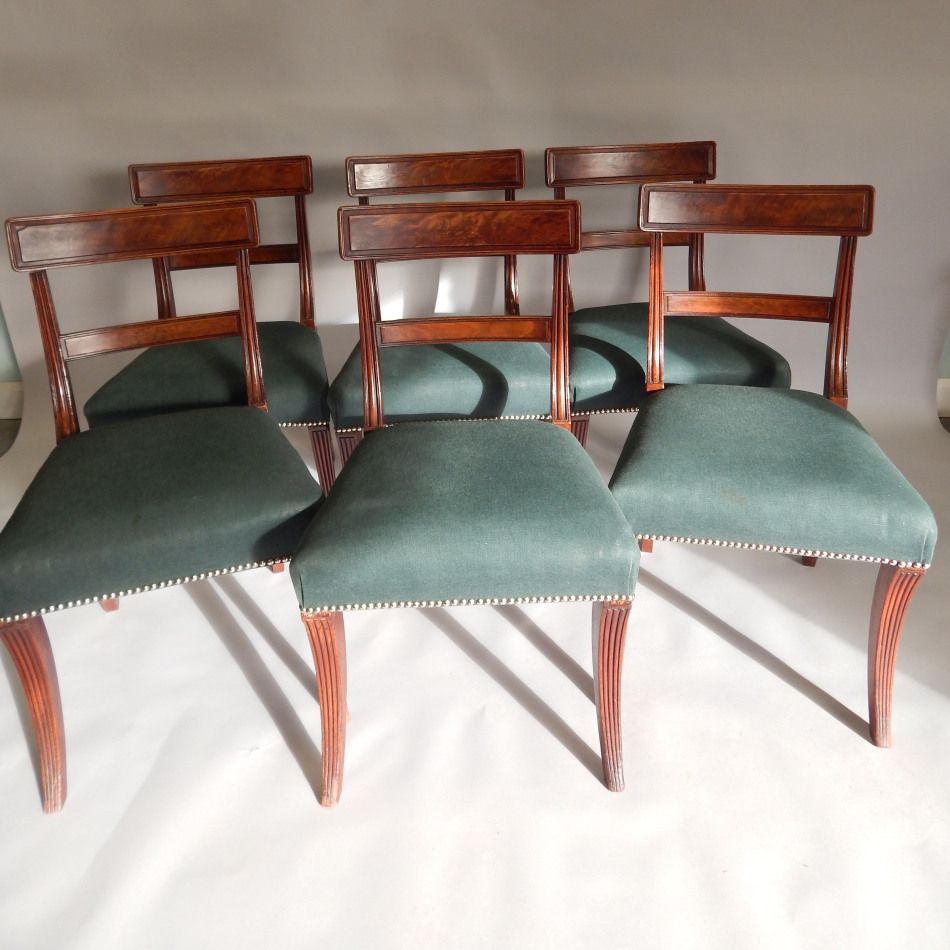 Appraisal: A set of six early thC mahogany dining chairs each