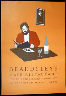 Appraisal: Lance Hidy BEARDSLEY'S CAFE RESTAURANT Vintage Poster Barry Moser Portrait