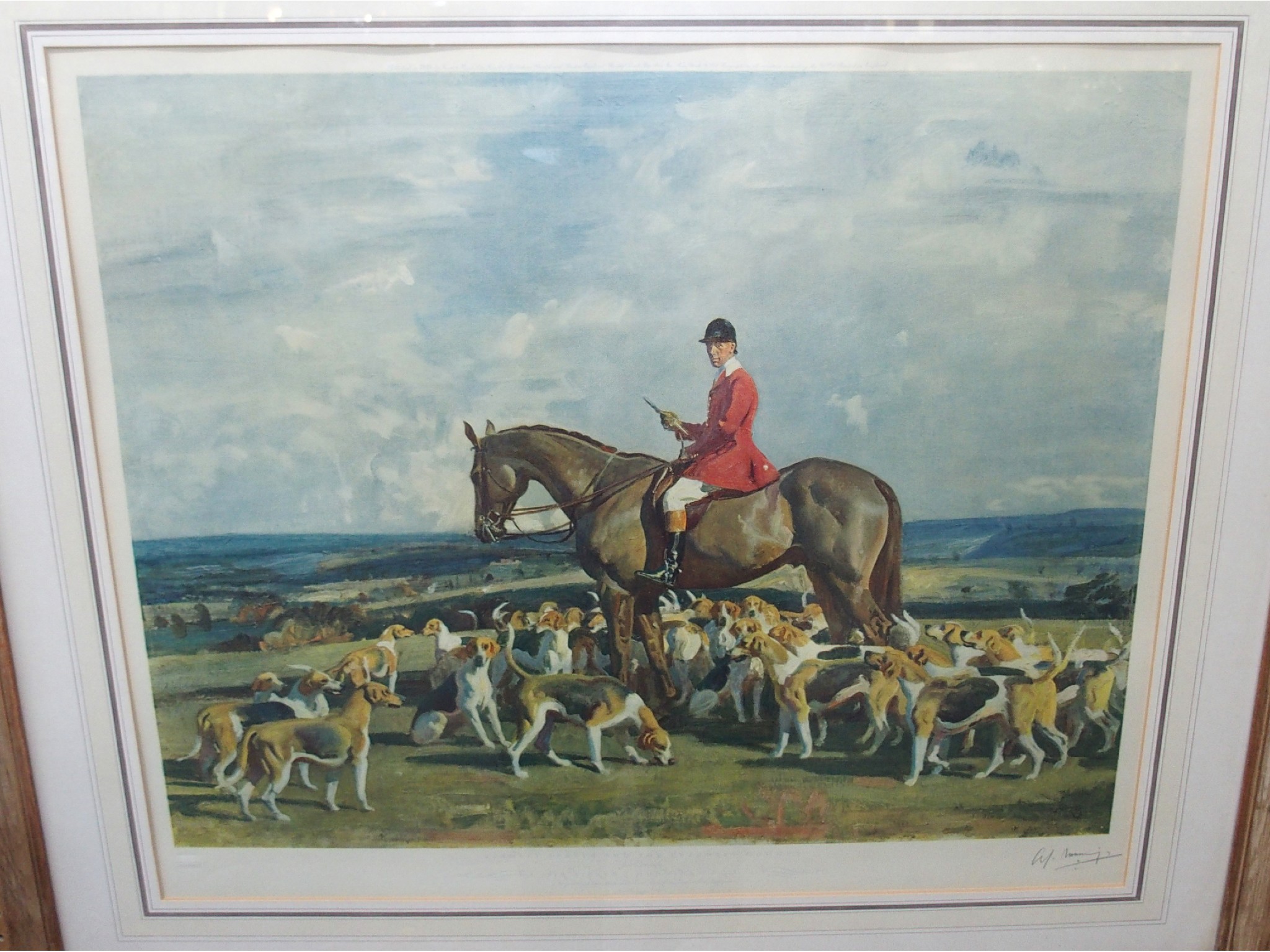 Appraisal: A J MUNNNGS Stanley Barker and the Fytchley Hounds signed