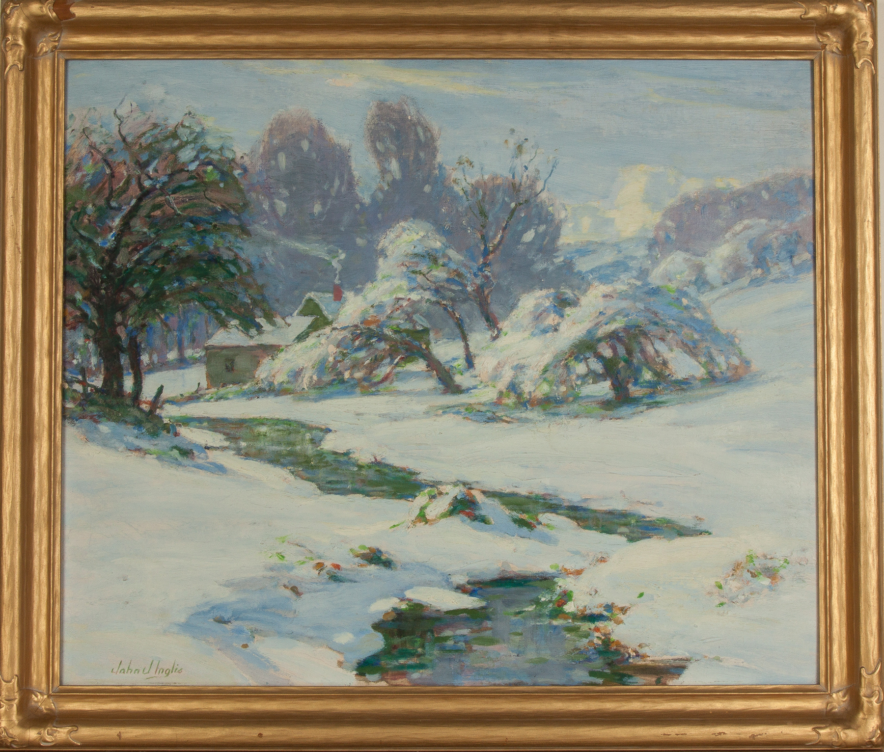 Appraisal: John J Inglis American - Winter Landscape with Stream Signed