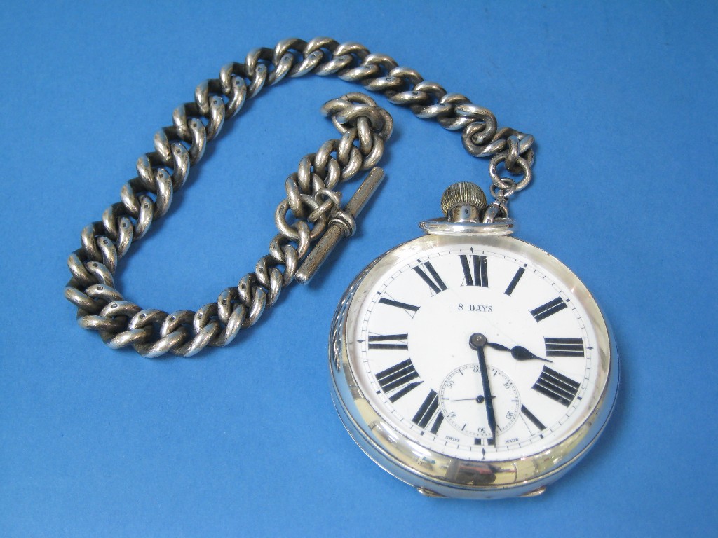 Appraisal: A Swiss silver cased Goliath Pocket Watch with white enamel