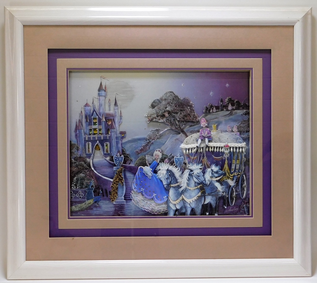 Appraisal: WALT DISNEY D CUT LITHOGRAPH OF CINDERELLA CASTLE United States