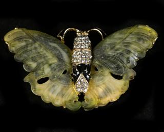 Appraisal: Resin Costume Butterfly Brooch Resin pate de verre-style butterfly pin