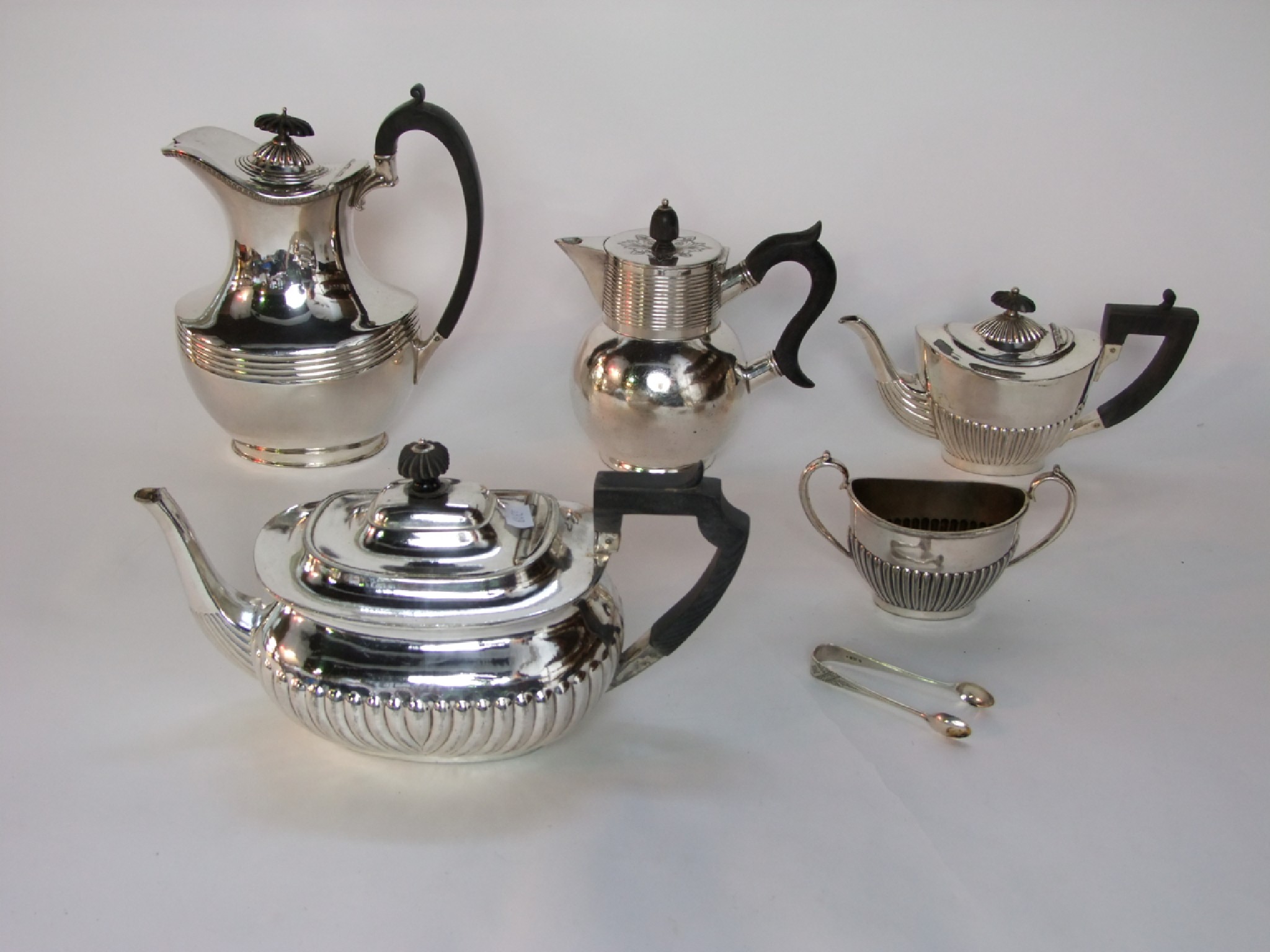 Appraisal: Antique silver plated tea wares to include a large tea