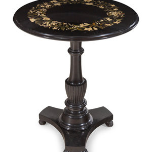 Appraisal: An Italian Pietra Dura Inlaid Slate Side Table Height x