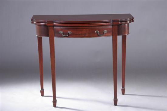 Appraisal: FEDERAL STYLE MAHOGANY CARD TABLE th century Rectangular top with