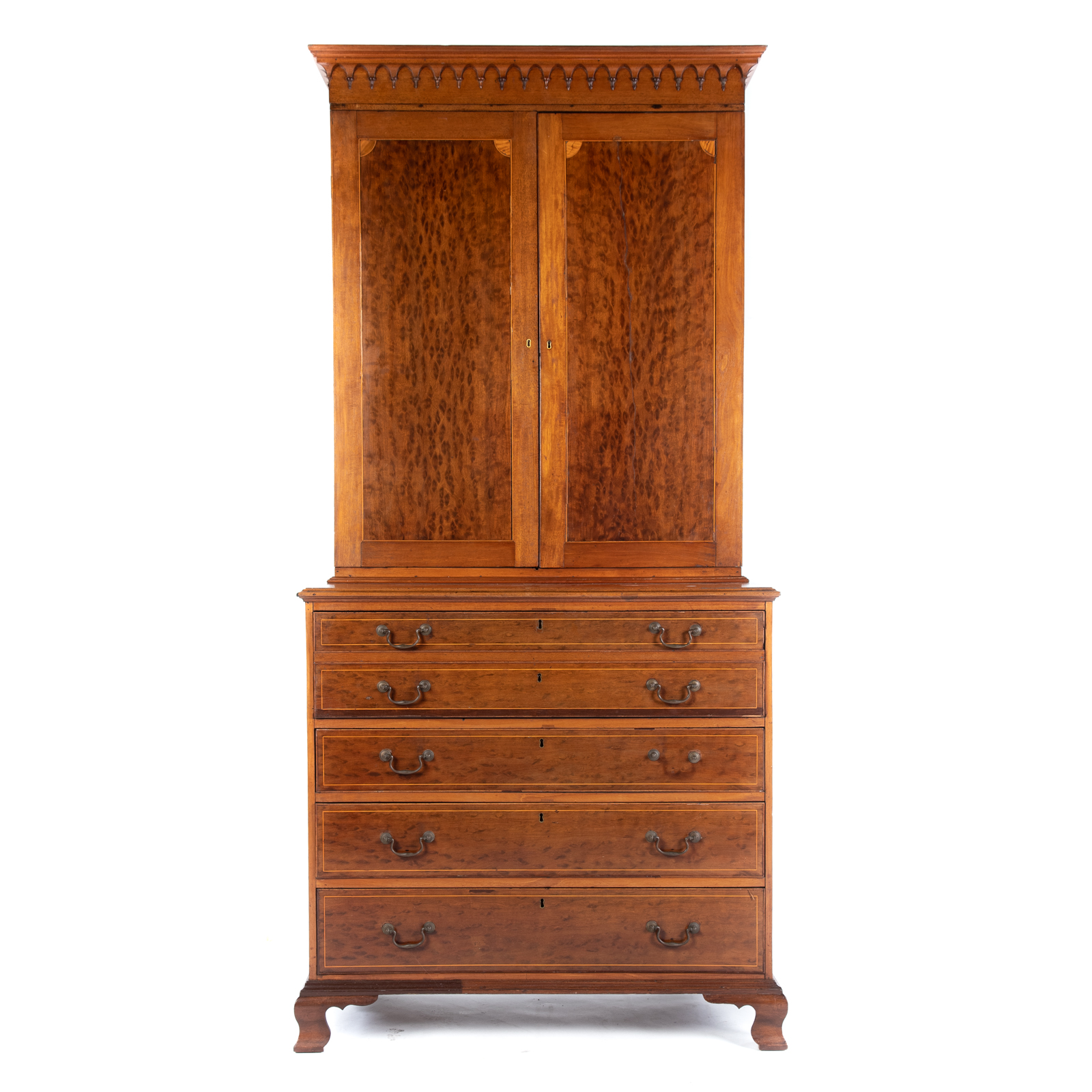 Appraisal: FEDERAL MAHOGANY INLAID BUTLERS SECRETARY DESK Pennsylvania circa with removable