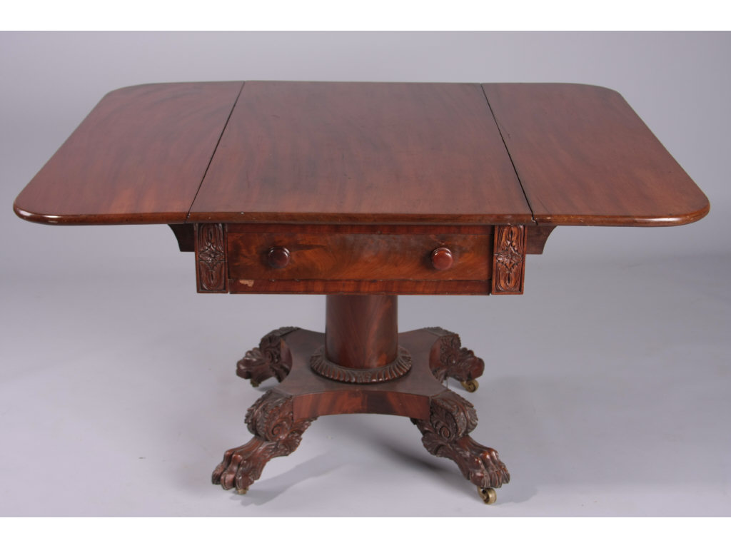 Appraisal: Classical Dropleaf Breakfast Table American mid- th c mahogany and