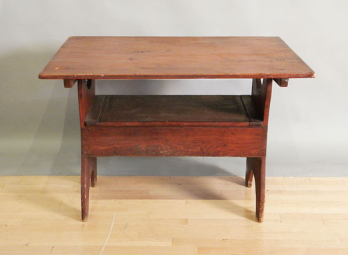 Appraisal: Pine bench table late th c h w