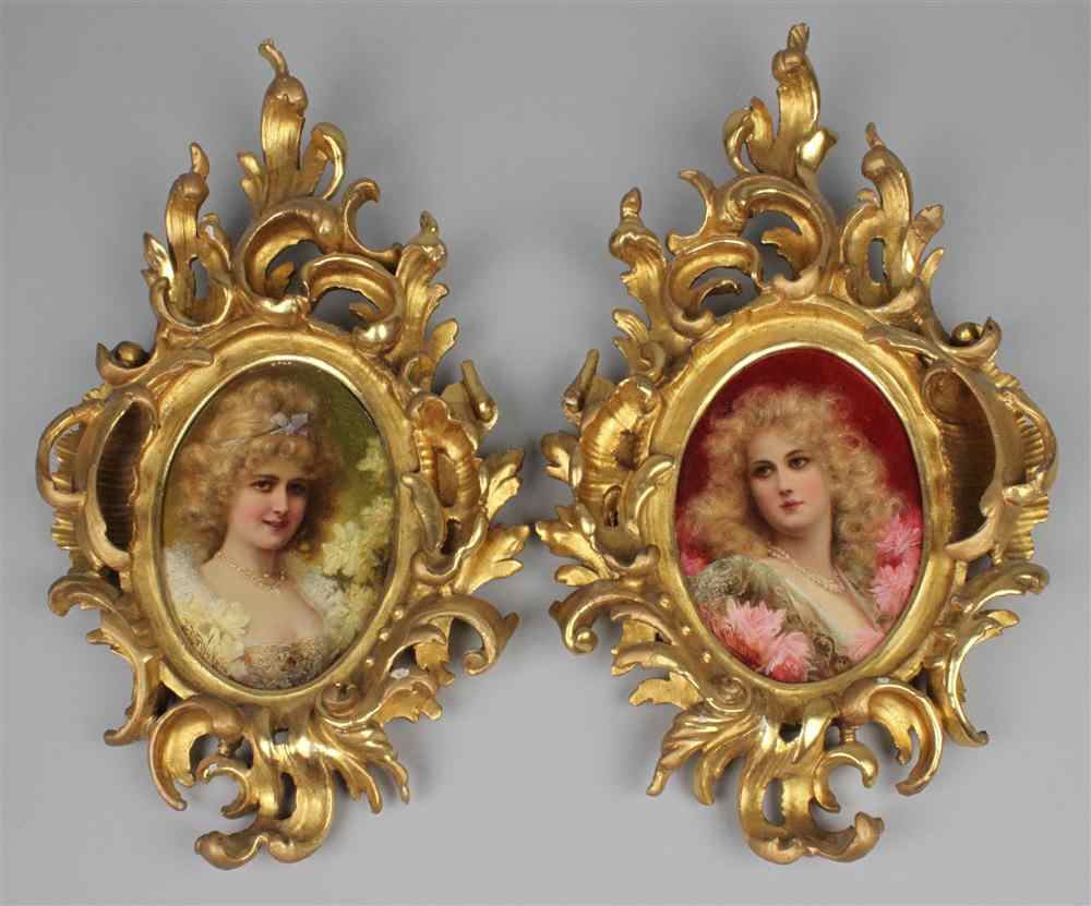 Appraisal: RAIMUND RITTER VON WICHERA AUSTRIAN - PAIR OF PORTRAITS OF