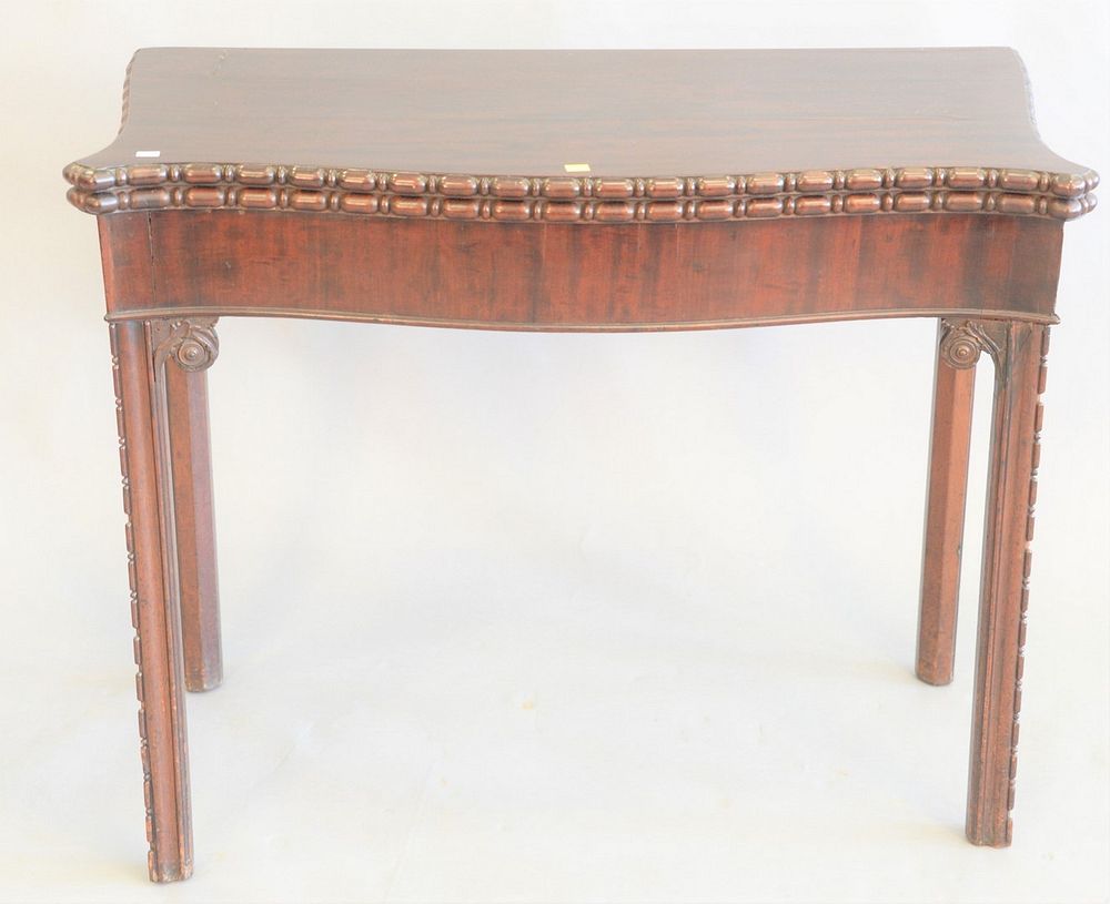 Appraisal: Chippendale style mahogany game table with felt interior ht wd