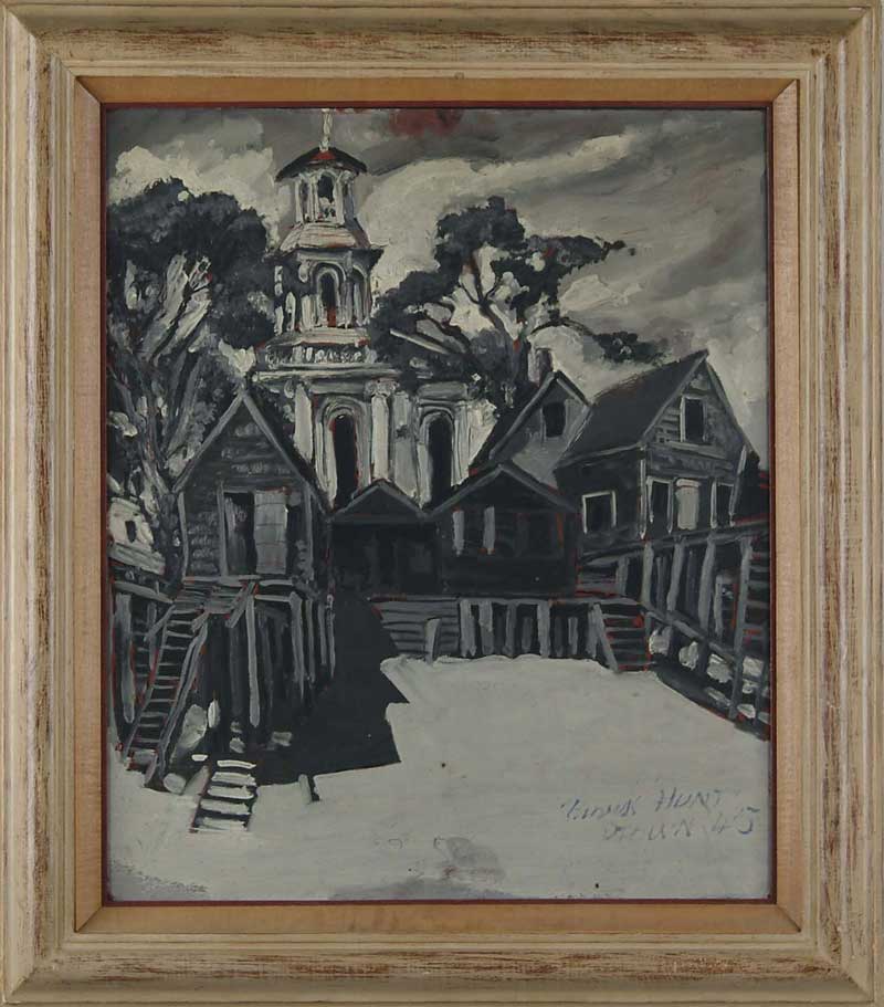 Appraisal: THOMAS LORRAINE HUNT American - PROVINCETOWN CHURCH WITH BUILDINGS Oil