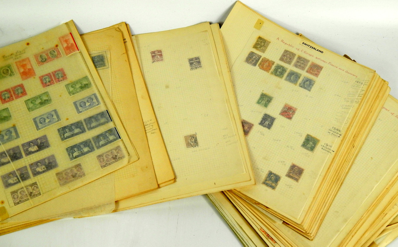 Appraisal: European stamps postally used album pages loose a small accumulation