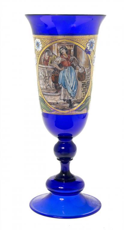 Appraisal: AN ENAMELLED AND GILT GLASS VASE FRENCH OR BOHEMIAN the