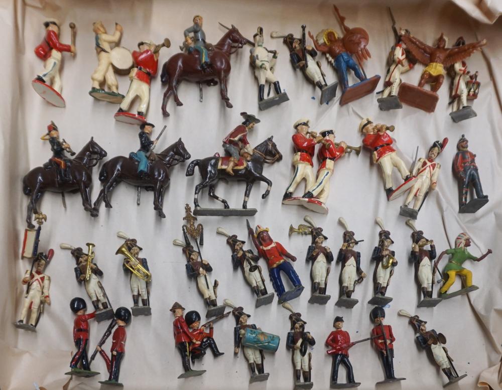 Appraisal: Collection of Thirty-Eight Painted Lead and Plastic Soldiers Few signed