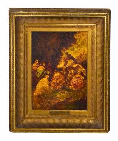 Appraisal: Attributed to Adolphe Monticelli Oil on Canvas Attributed to Adolphe