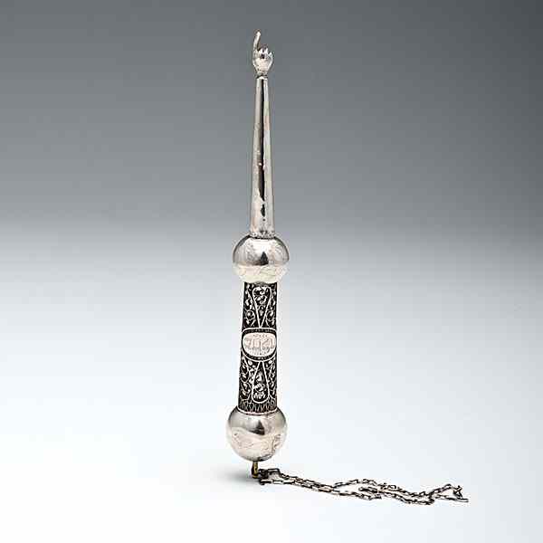 Appraisal: Silver Torah Pointer Unmarked th century or earlier A silver