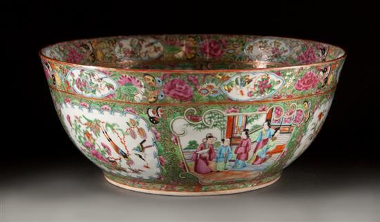 Appraisal: Chinese Export Rose Medallion porcelain punch bowl circa in Diam