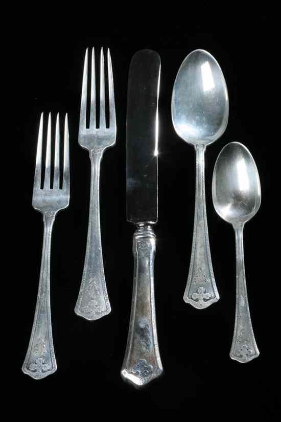 Appraisal: -PIECE WALLACE STERLING SILVER FLATWARE SERVICE ''Carmel'' pattern Including twelve