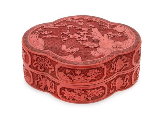 Appraisal: Sale Lot A Chinese Cinnabar Lacquer Box and Cover early