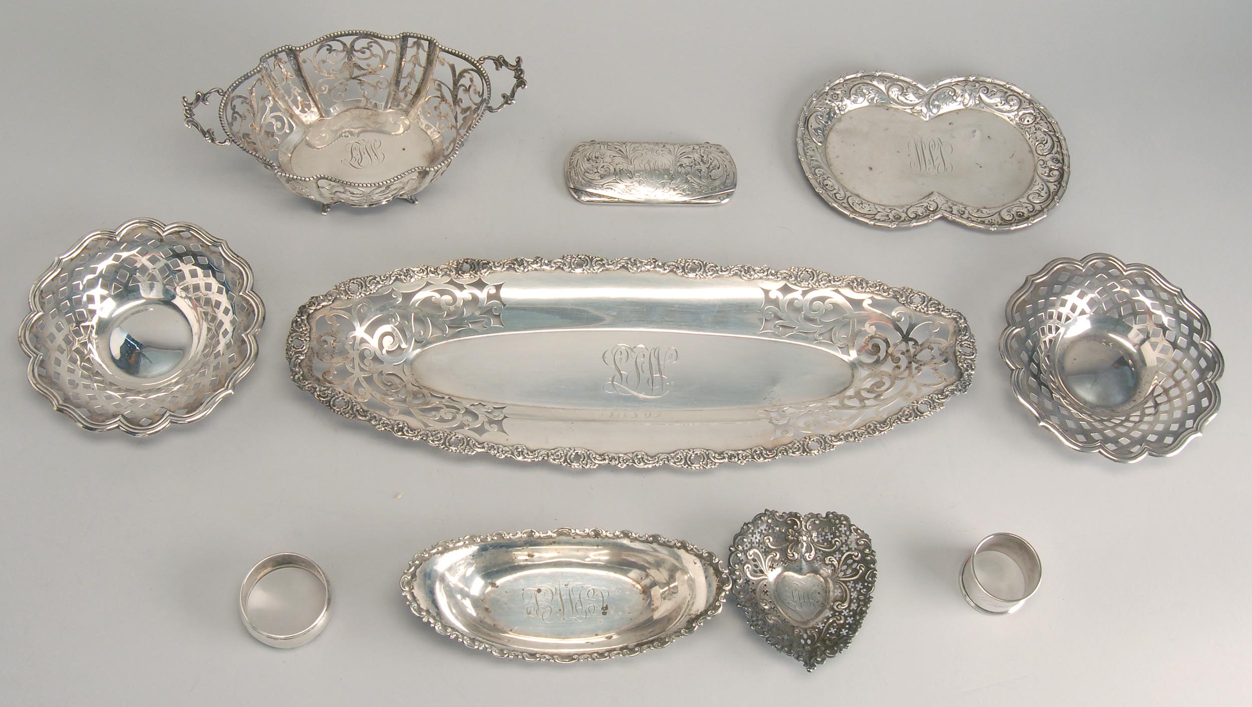 Appraisal: TEN STERLING SILVER HOLLOWWARE PIECES By various makers Includes a