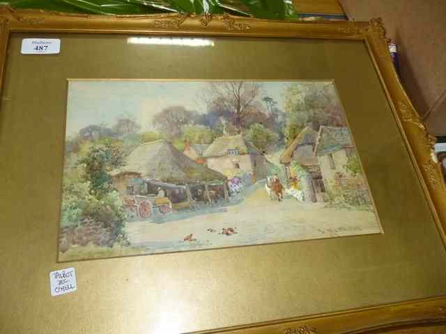 Appraisal: WILLIAM MATTHISON - A village scene watercolour signed lower right