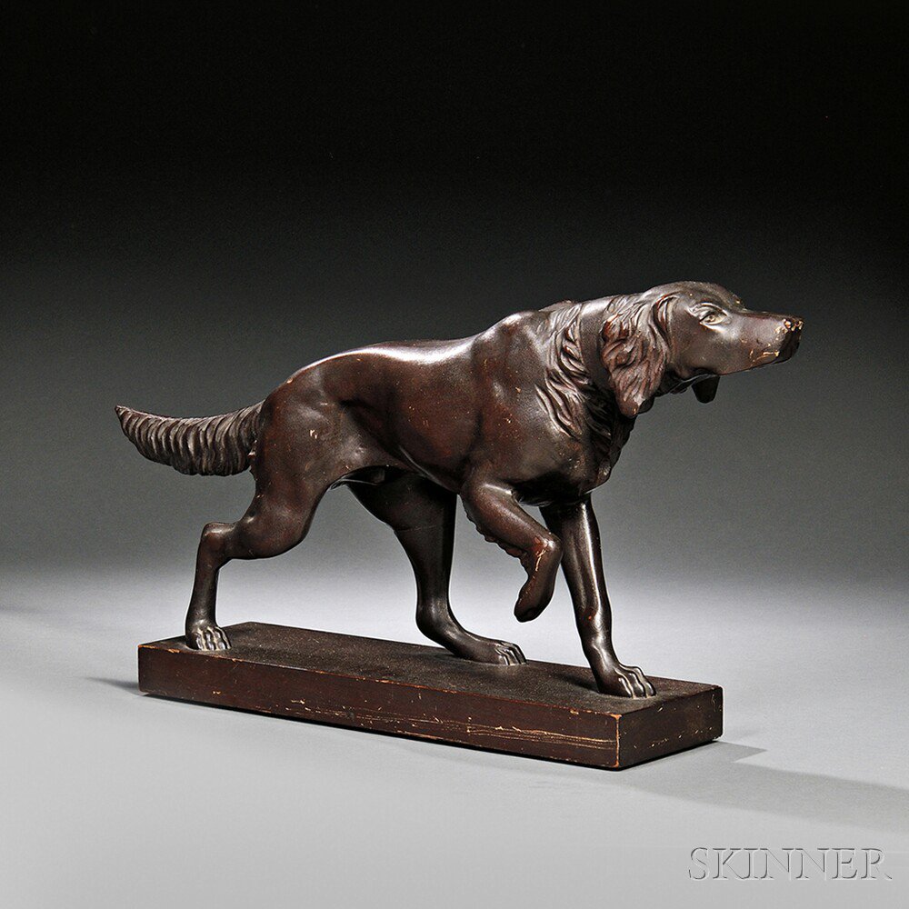 Appraisal: Carved Mahogany Figure of a Setter America late th century