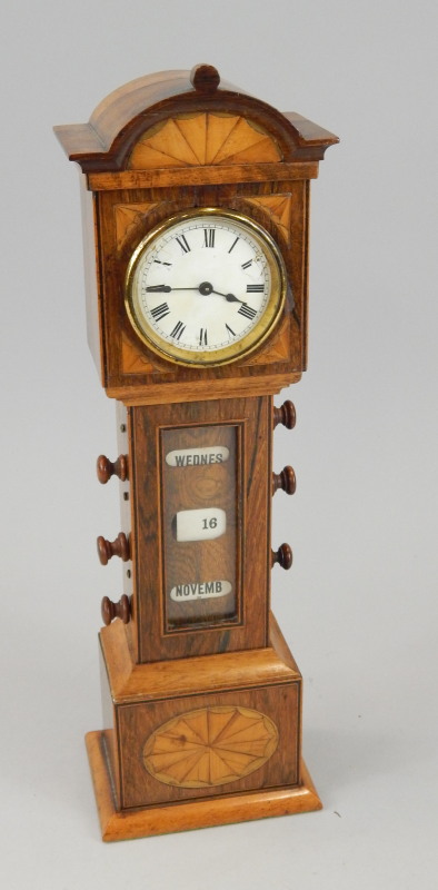 Appraisal: A late Victorian Edwardian rosewood and marquetry miniature longcase clock