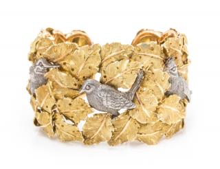 Appraisal: An Karat Yellow Gold and Silver Cuff Bracelet Buccellati dwts