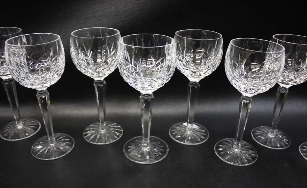 Appraisal: WATERFORD LISMORE CUT CRYSTAL WINE HOCK STEMWARE Heights inches