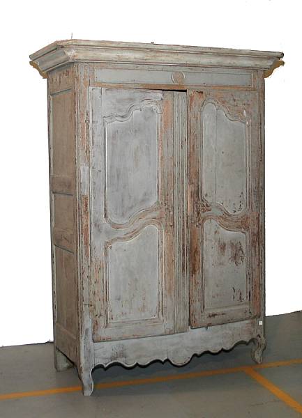 Appraisal: A Louis XVI painted oak armoire late th century height